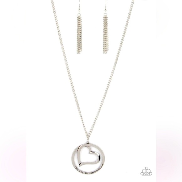 💞💐💞 “POSITIVELY PERFECT” SILVER NECKLACE WITH FREE EARRINGS❗️💞💐💞 - Picture 2 of 3